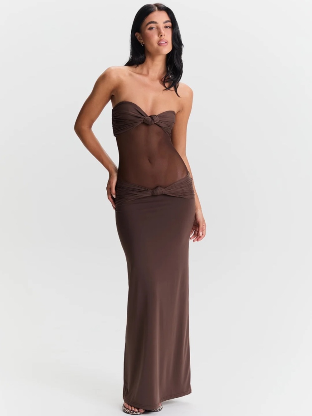Sasha Therese Amara Brown Maxi Dress XS